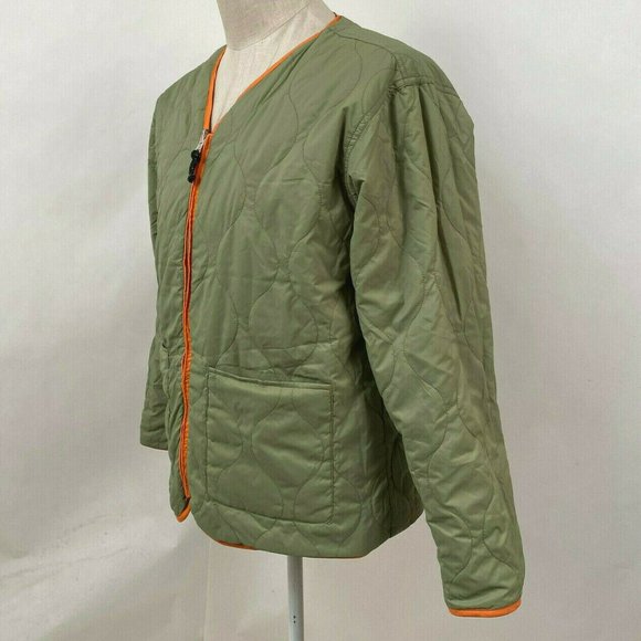 Obey Nylon Liner Jacket Nonsense Olive Green/Blue - Picture 6 of 7
